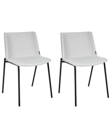 Set of 2 Dining Chairs ESBON Fabric Light Grey
