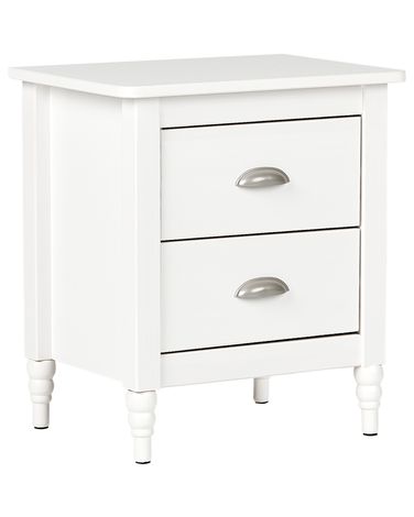 Table de nuit à 2 tiroirs SHILLINGTON Bois de pin Blanc