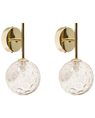 Set van 2 wandlampen ANADYR Glas Beige