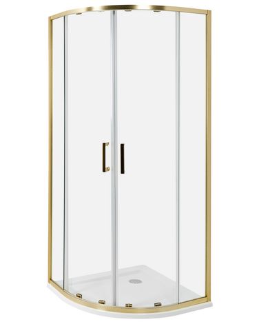 Shower Enclosure JUKATAN 800 x 800 x 1850 mm Gold