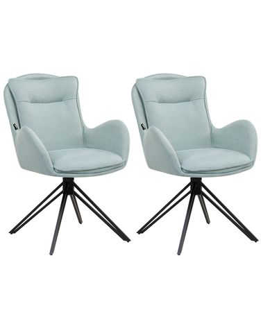 Set van 2 eetkamerstoelen draaibaar AVELAR Stof Lichtblauw