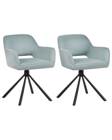 Set van 2 eetkamerstoelen draaibaar LOURES Stof Lichtblauw