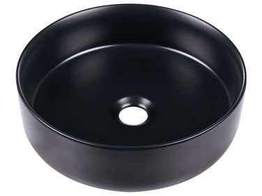 Wastafel voor aanrechtblad TEBAR ⌀ 40 cm Keramiek Zwart