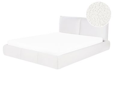 Waterbed Bouclé VINAY 160 x 200 cm Wit