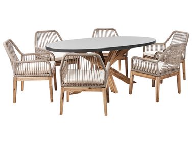 Tuinset 6-zits ORISTANO met kussens Beton Beige