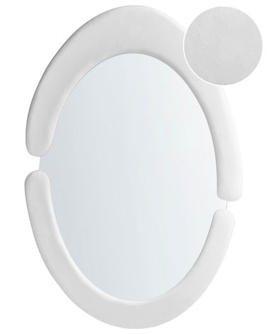 Wandspiegel MASSAY 53 cm 90 cm Fluweel Wit