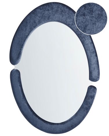 Wandspiegel MASSAY 53 cm 90 cm Fluweel Donkerblauw