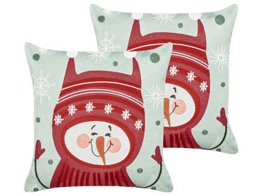 Set van 2 sierkussens CUPCAKE Katoen 45 x 45 cm Rood