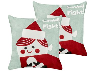 Set van 2 sierkussens PUDDING Katoen 45 x 45 cm Rood