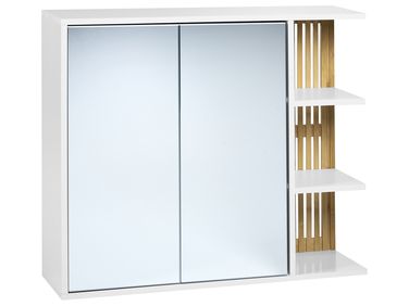 Badkamer wandkast met spiegel NUBES 80 cm 70 cm Wit