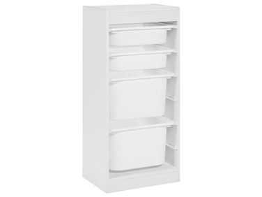 Shelf with 4 Storage Boxes TOBIN White