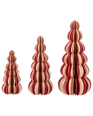 Set of 3 Figurines DHAULAGIRI Christmas Tree 15/20/25 cm Red