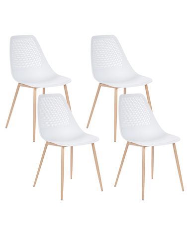 Set of 4 Dining Chairs HAZELTON White