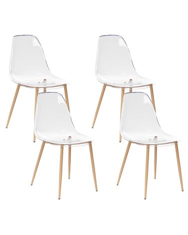 Set of 4 Dining Chairs TAKILMA Transparent