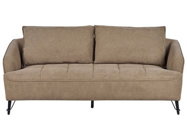Sofa 3 Seater HOBRO Fabric Light Brown
