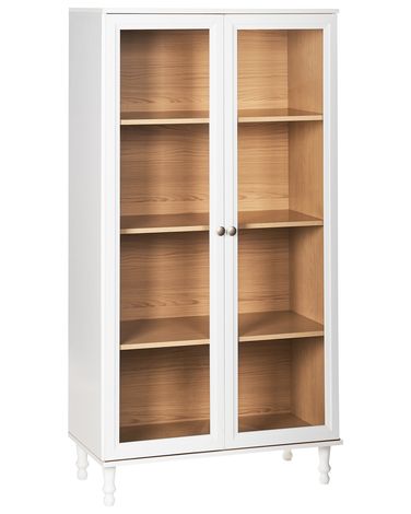 Glazen vitrinekast TINGLEDALE 80 cm Wit