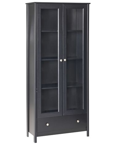 Glazen vitrinekast NORNALUP 80 cm Zwart