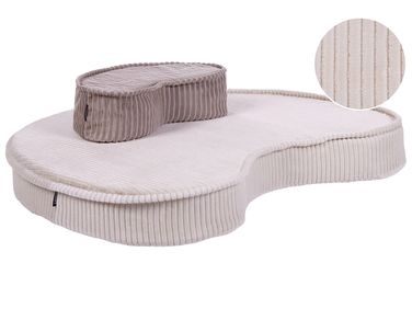Poef NILI Fluweel Lichtbeige