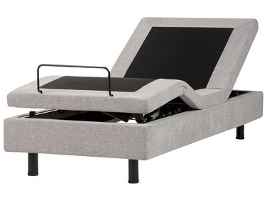 Verstelbaar bed zonder hoofdbord Stof CASTELLAN 80 x 200 cm Lichtgrijs
