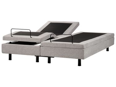 Verstelbaar bed zonder hoofdbord Stof CASTELLAN 160 x 200 cm Lichtgrijs