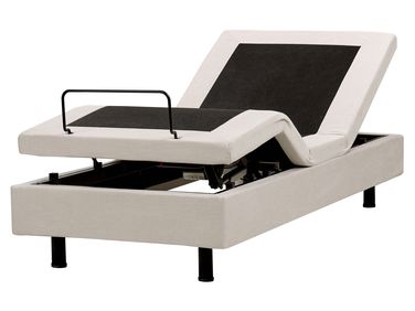 Verstelbaar bed zonder hoofdbord Stof CASTELLAN 80 x 200 cm Lichtbeige