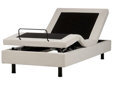 Verstelbaar bed zonder hoofdbord Stof CASTELLAN 90 x 200 cm Lichtbeige
