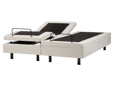 Verstelbaar bed zonder hoofdbord Stof CASTELLAN 160 x 200 cm Lichtbeige