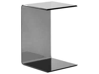Table d'appoint LOURDES Verre de sécurité Noir