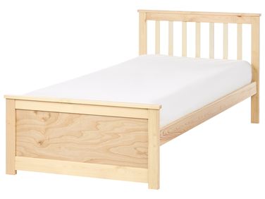Bed Pine Wood OLENDON 90 x 200 cm (EU Single) Light Brown