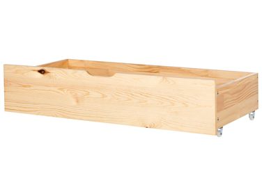 Set van 2 bed opberglades Dennenhout EPANEY Lichtbruin