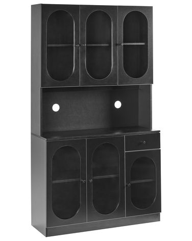 Glazen vitrinekast LANGFORD 100 cm Zwart