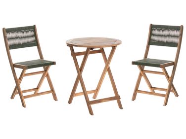Bistro Set Folding PROSSEDI Acacia Wood Green