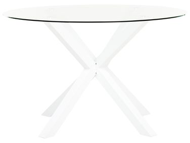 Table de salle à manger de jardin MALETTO 120 cm 120 cm Verre Blanc
