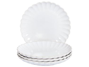 Set of 4 Side Plates NETTLE Stoneware White
