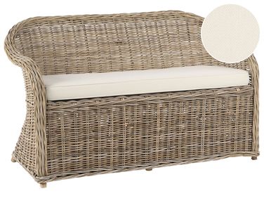 Tuinbank met zitkussen SUSUA 141 cm Rotan Natuurlijk