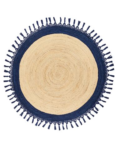 Vloerkleed MARTS Donkerblauw ø 140 cm Jute