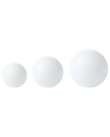 Set of 3 Solar Outdoor LED Ball Lamps LOBAINA with Remote White