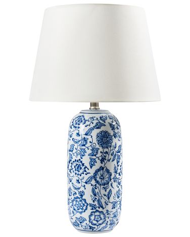 Tafellamp AIBONITO Porselein Wit/blauw