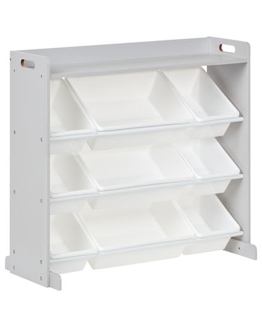 Shelf with 9 Storage Boxes COLLIE 78 cm Grey