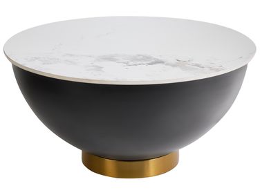 Table basse NADINE Céramique Noir avec rangement
