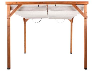 Gazebo VILLAROSA Fir Wood 320 cm 380 cm Brown/ Beige