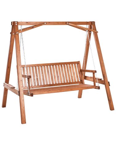Patio Swing FICARELLA Larch Wood Brown