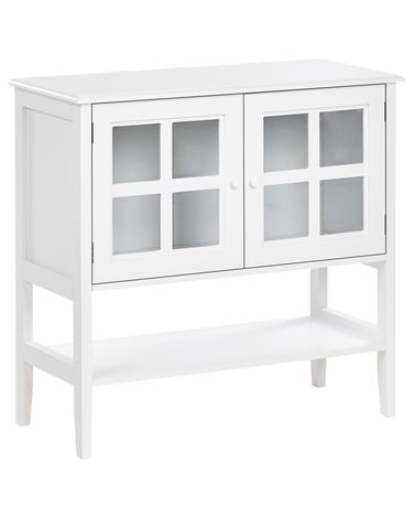 Dressoir met glazen deuren met plank INLET 80 cm Wit