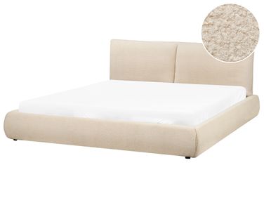 Waterbed Bouclé VINAY 180 x 200 cm Lichtbeige