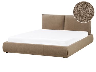 Waterbed Bouclé VINAY 160 x 200 cm Bruin