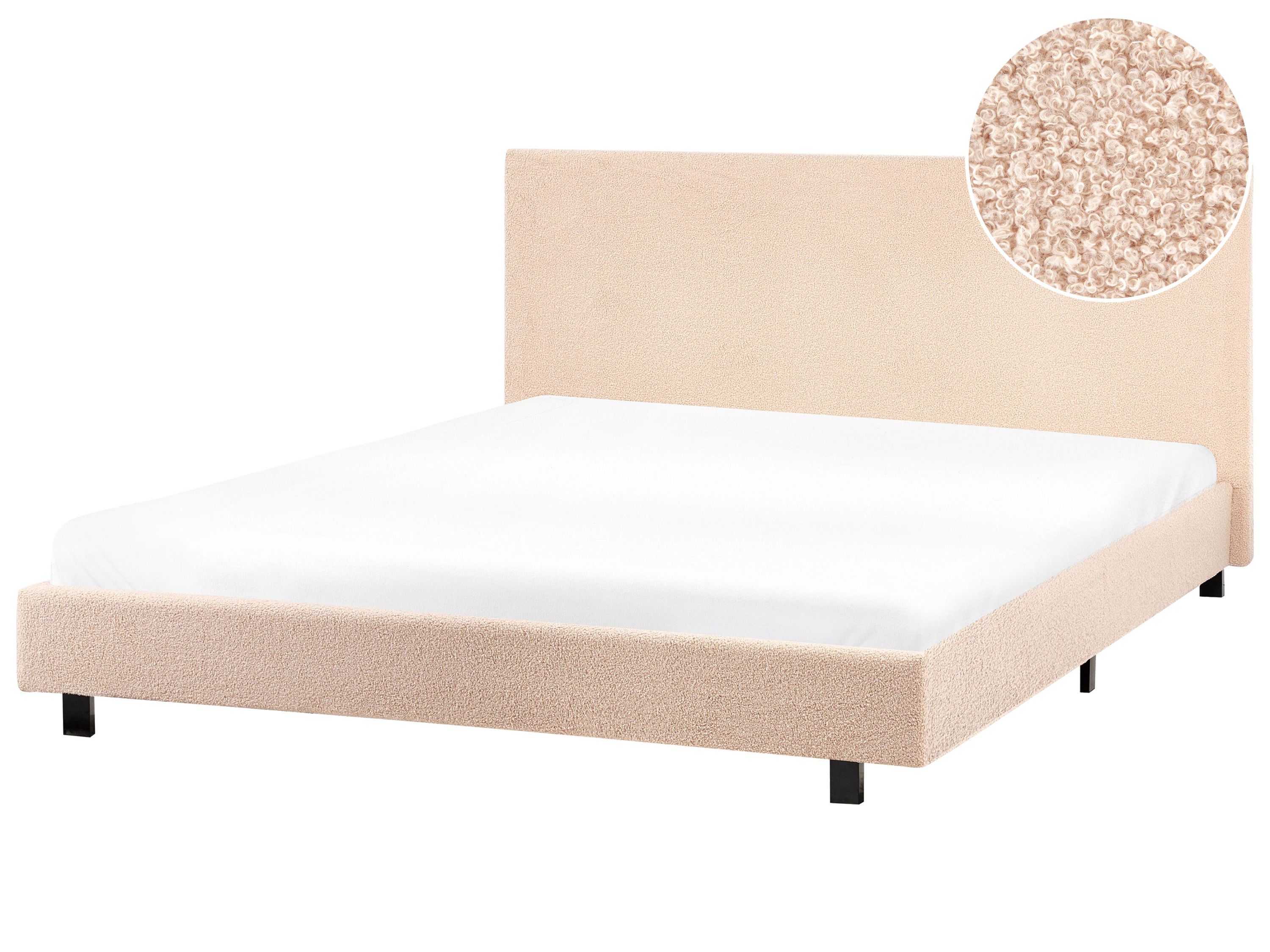 Waterbed Bouclé ALBI 160 x 200 cm Beige