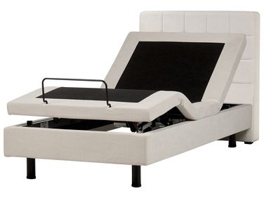Verstelbaar bed Stof DUKE 90 x 200 cm Lichtbeige