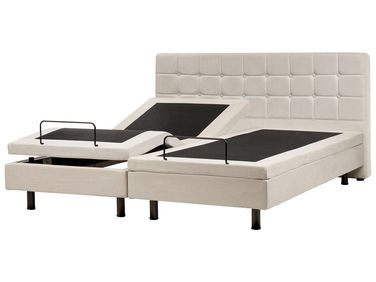 Verstelbaar bed Stof DUKE 180 x 200 cm Lichtbeige