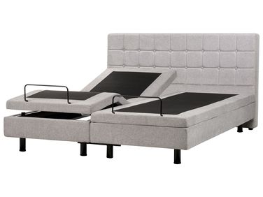 Verstelbaar bed Stof DUKE 180 x 200 cm Lichtgrijs