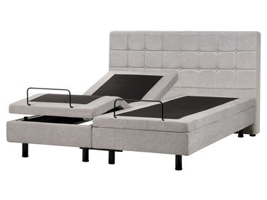 Verstelbaar bed Stof DUKE 160 x 200 cm Lichtgrijs